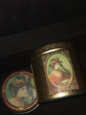 Coca Cola Vintage Gold Body Cream with Green and Red Artwork